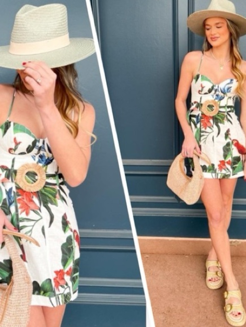 Farm Rio Midnight Macaw Fiesta Linen Mini Dress - Picture 4 of 6